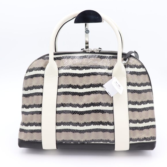 NWT Coach Bleecker Pinnacle Preston Python Embossed Leather Satchel Shoulder Bag - Picture 2 of 7